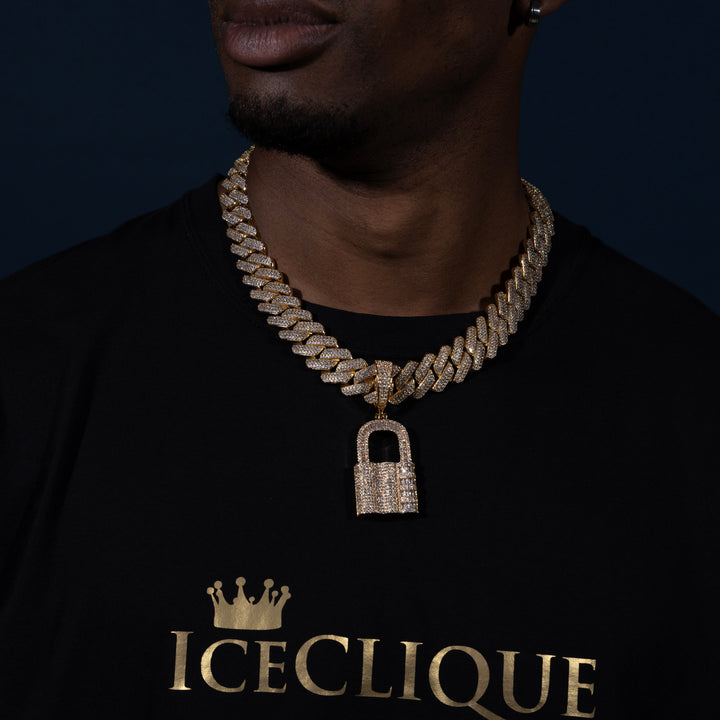Iced Padlock Pendant - ICECLIQUE JEWELRY