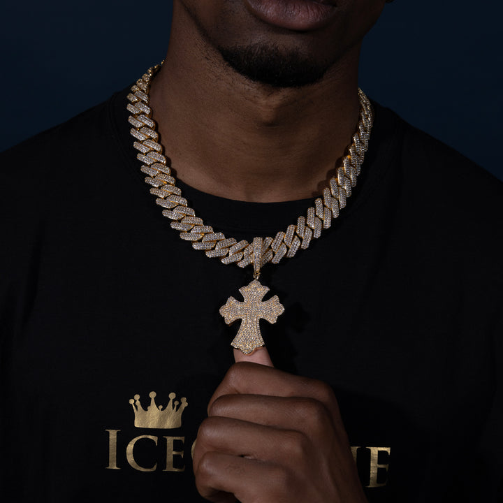 Iced Cross Pendant - ICECLIQUE JEWELRY
