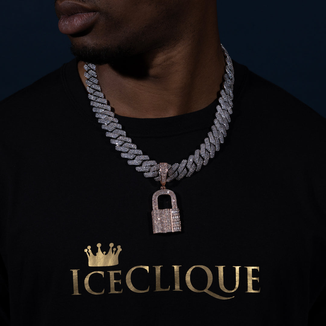 Iced Padlock Pendant - ICECLIQUE JEWELRY