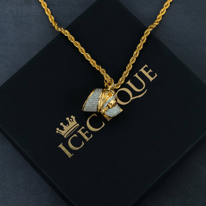 Gold Plated Pit Bull Pendant - ICECLIQUE JEWELRY
