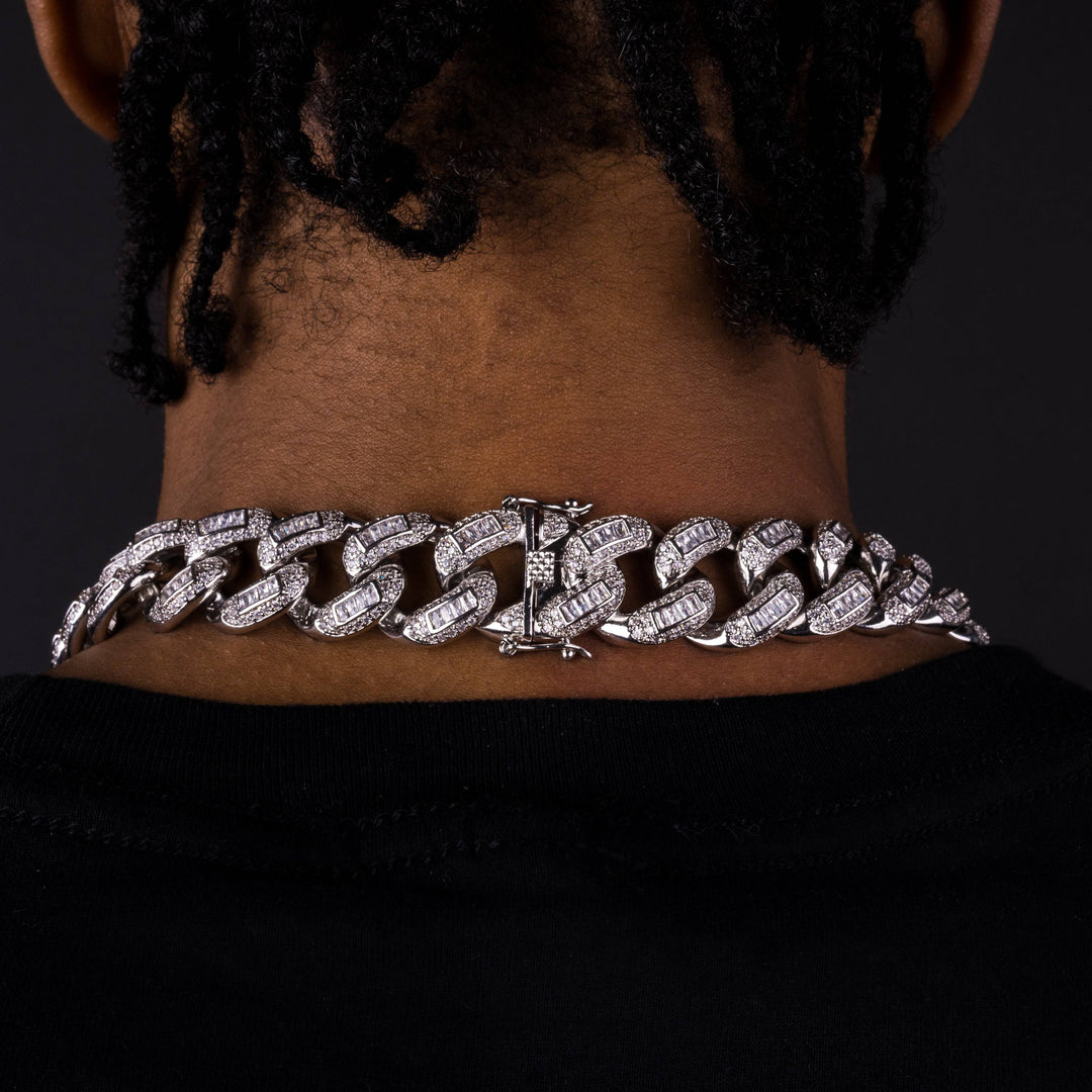 22mm Baguette Cuban Chain - ICECLIQUE JEWELRY