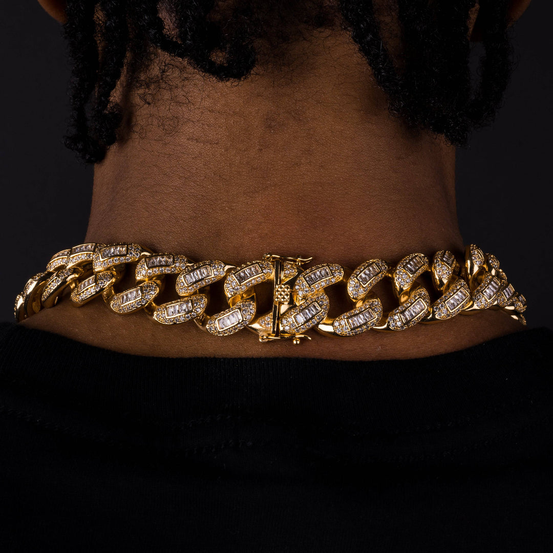 22mm Baguette Cuban Chain - ICECLIQUE JEWELRY