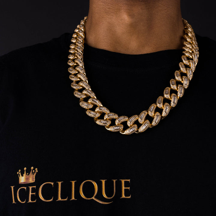 22mm Baguette Cuban Chain - ICECLIQUE JEWELRY
