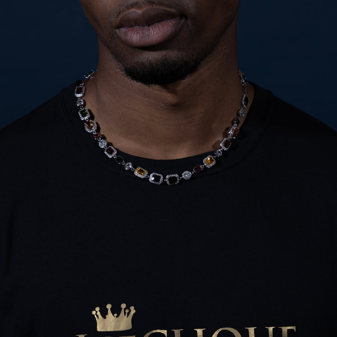 10MM Coloured Stone Chain - ICECLIQUE JEWELRY
