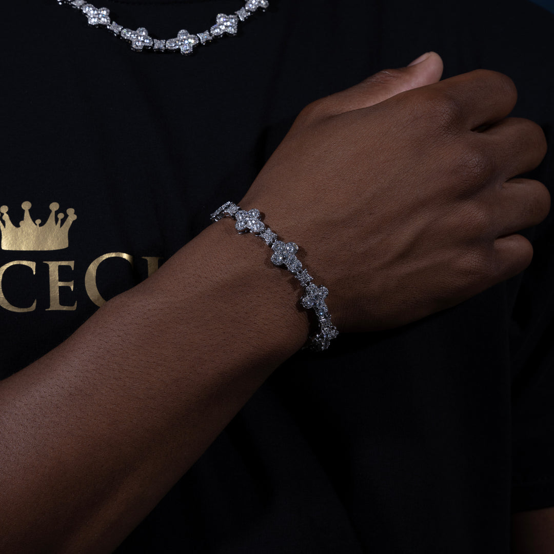 10MM Cross Bracelet - ICECLIQUE JEWELRY