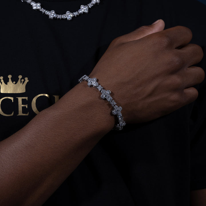 10MM Cross Bracelet - ICECLIQUE JEWELRY