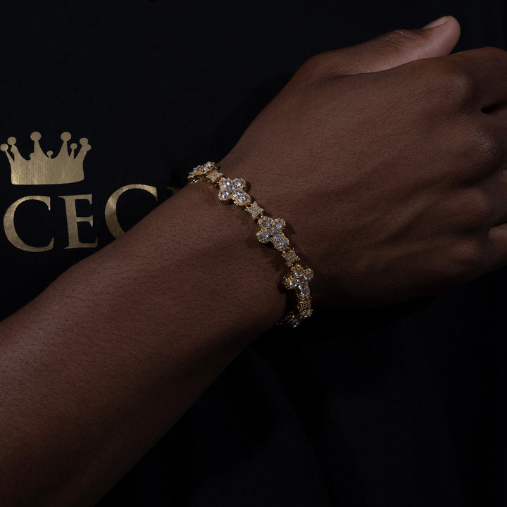 10MM Cross Bracelet - ICECLIQUE JEWELRY