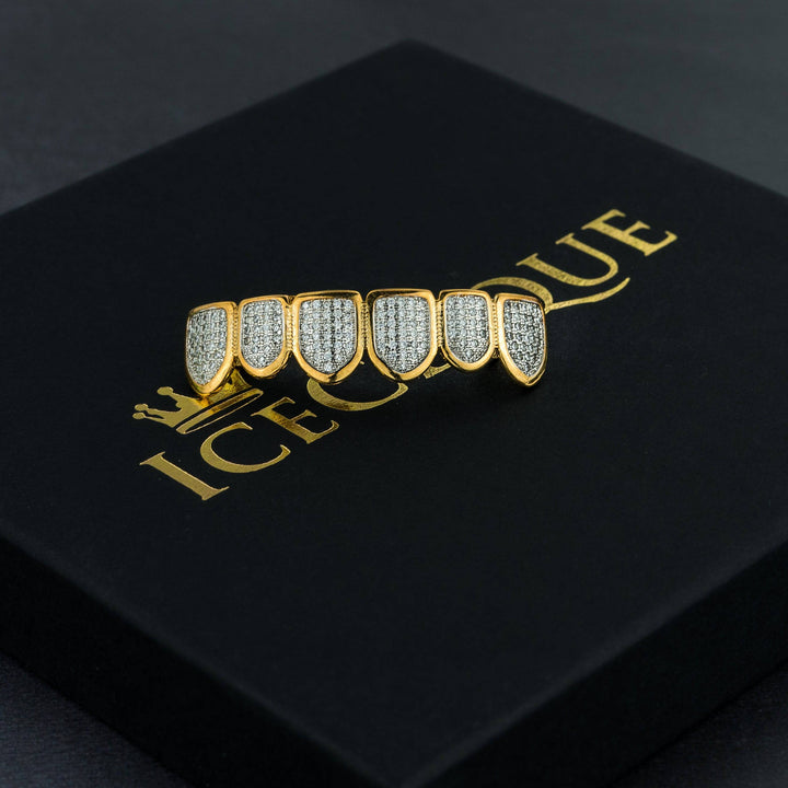 Ice Fiend Iced Gold Grillz - ICECLIQUE JEWELRY