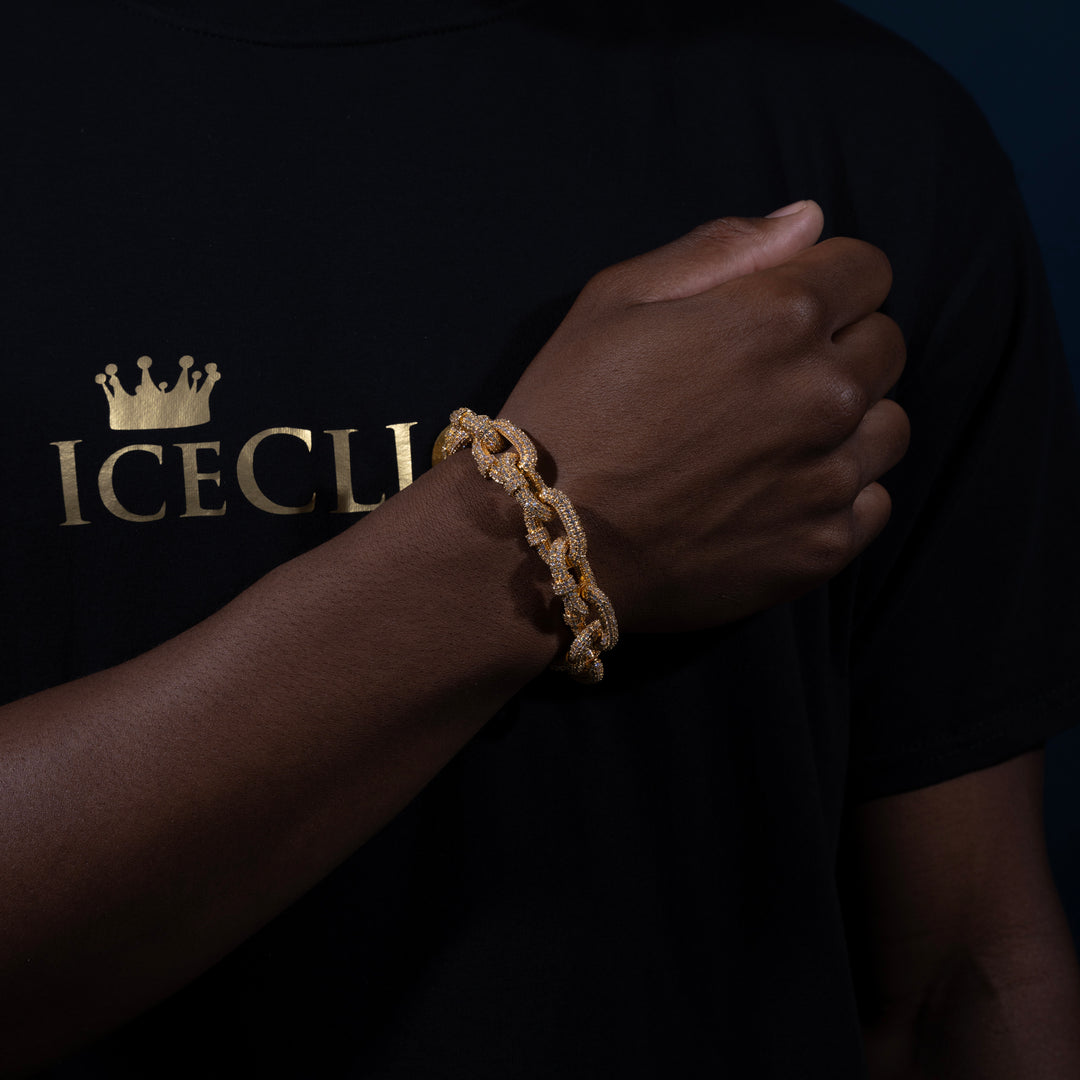 18MM Figaro Link Bracelet - ICECLIQUE JEWELRY
