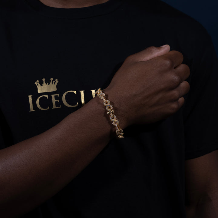10MM Cross Bracelet - ICECLIQUE JEWELRY