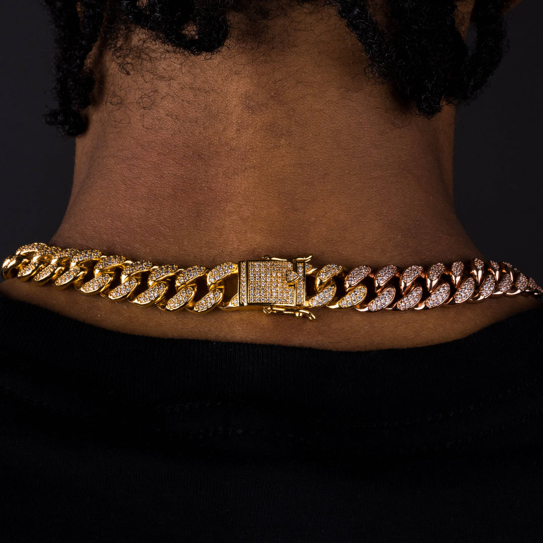 12mm Mixed Color Cuban Chain - ICECLIQUE JEWELRY