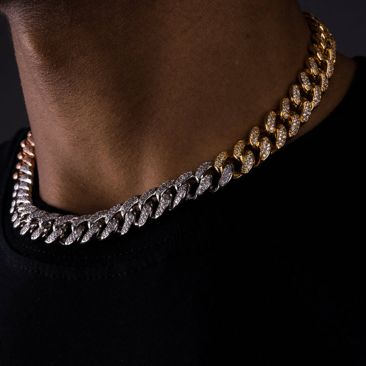 12mm Mixed Color Cuban Chain - ICECLIQUE JEWELRY