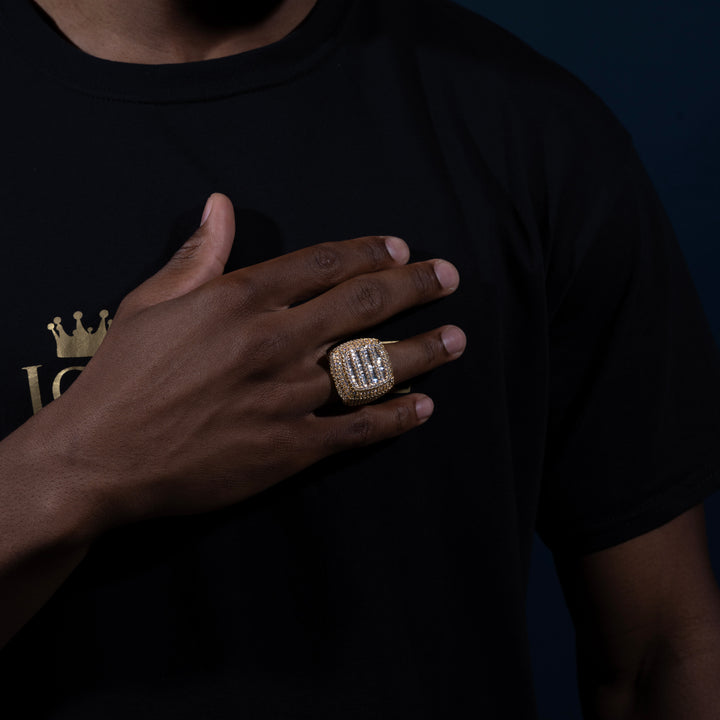 Fully Iced Baguette Ring - ICECLIQUE JEWELRY