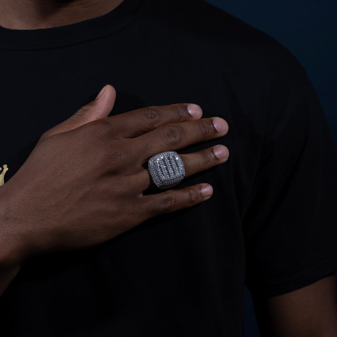 Fully Iced Baguette Ring - ICECLIQUE JEWELRY