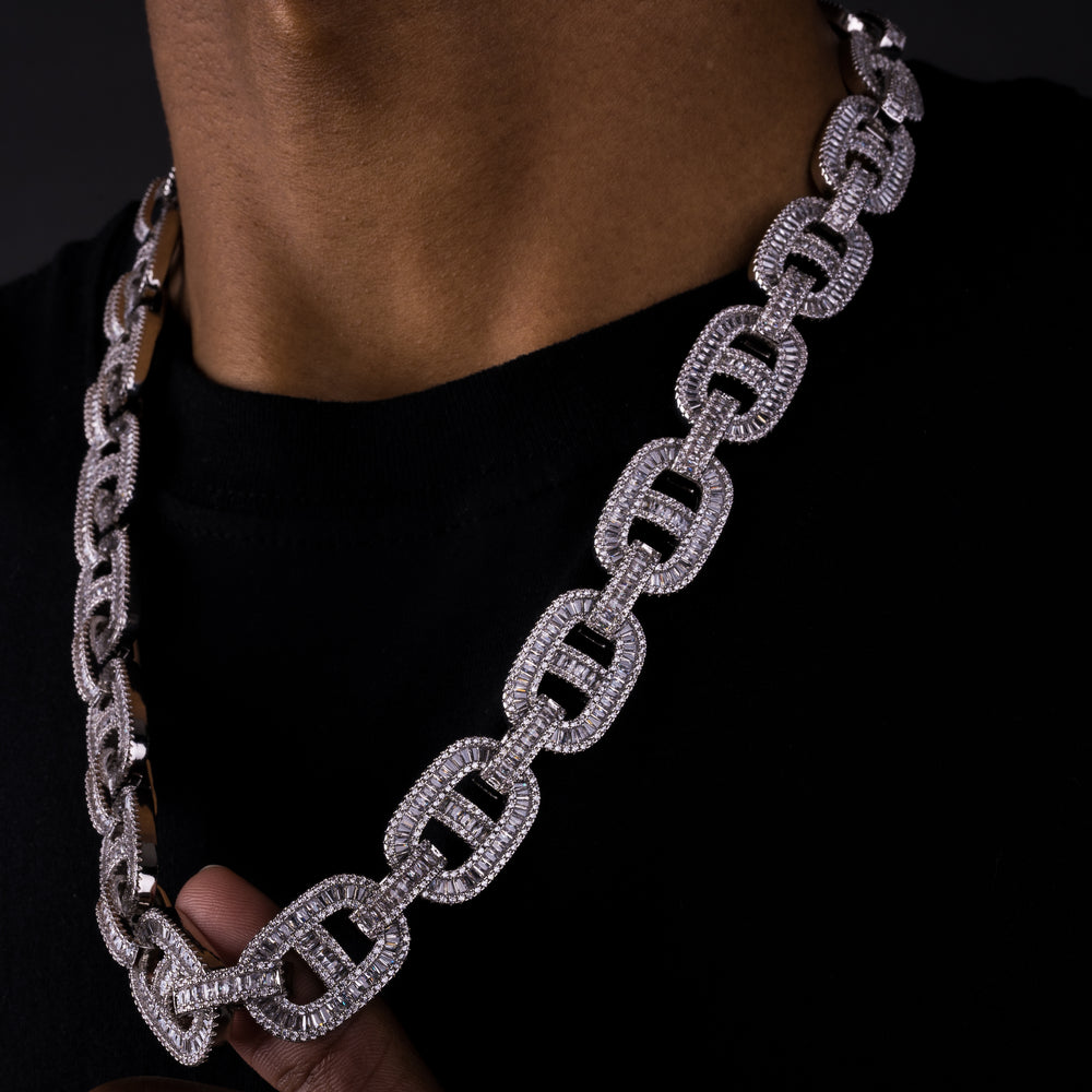 18mm Mariner Baguette Chain - ICECLIQUE JEWELRY