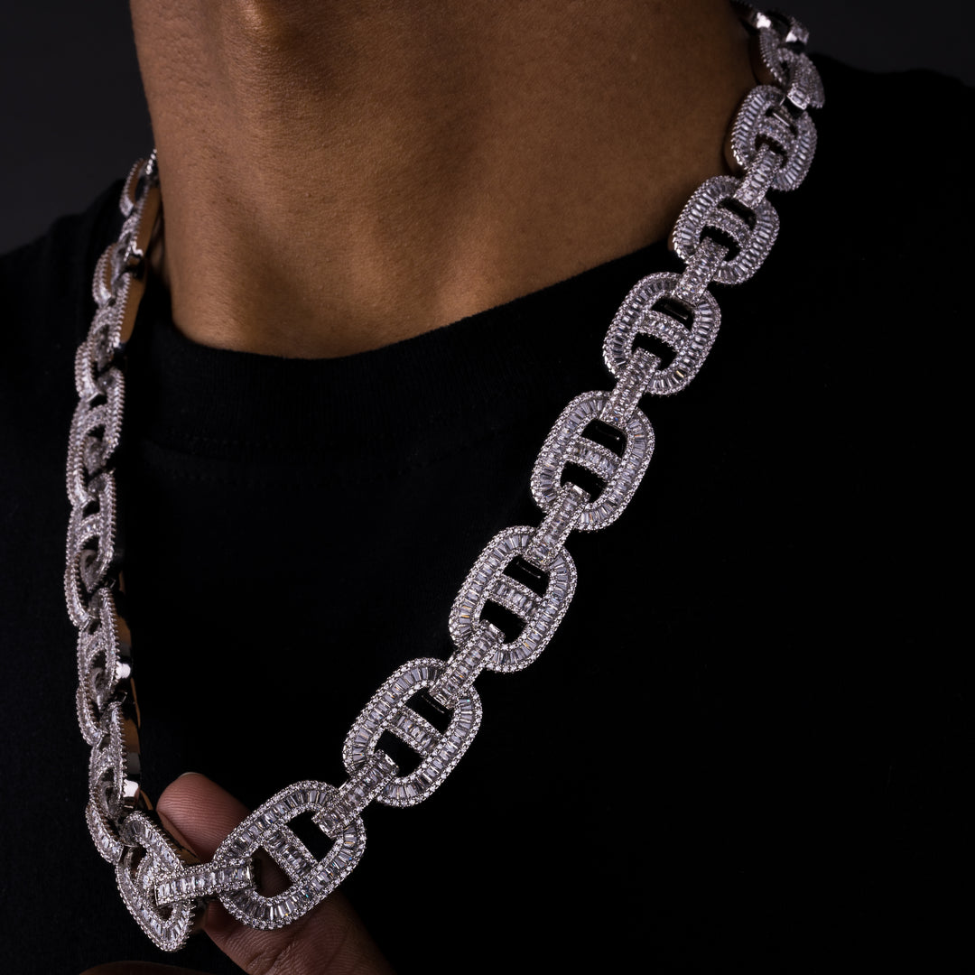 18mm Mariner Baguette Chain - ICECLIQUE JEWELRY