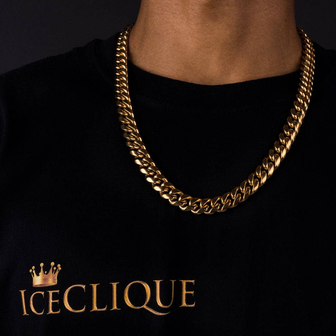 12mm Iced Clasp Cuban Chain - ICECLIQUE JEWELRY