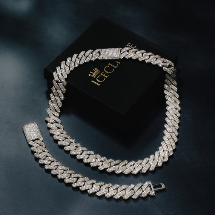 19MM VVS Micro Pave Cuban Chain & Bracelet Bundle - ICECLIQUE JEWELRY