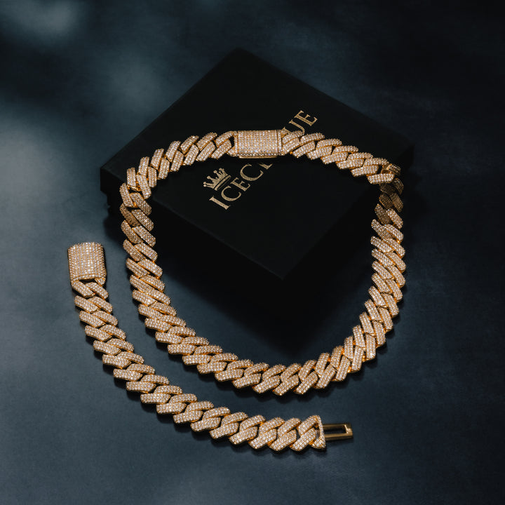 19MM VVS Micro Pave Cuban Chain & Bracelet Bundle - ICECLIQUE JEWELRY