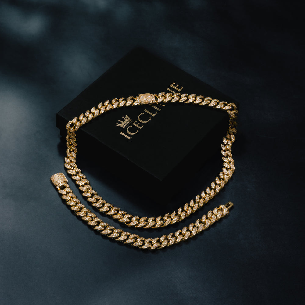 12MM Cuban Chain & Bracelet Bundle - ICECLIQUE JEWELRY