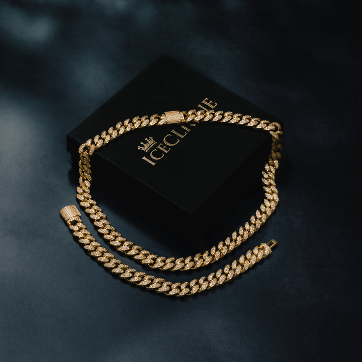 12MM Cuban Chain & Bracelet Bundle - ICECLIQUE JEWELRY