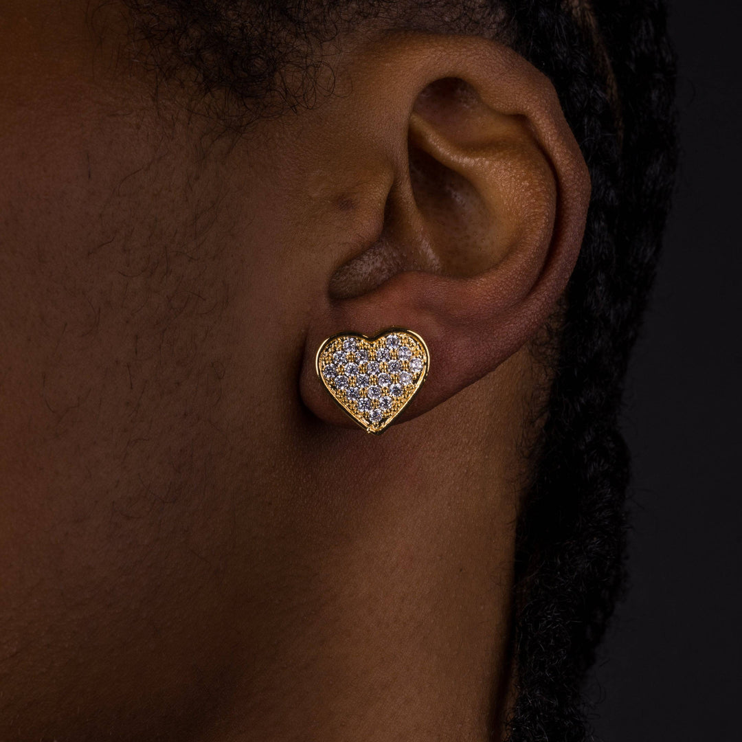 14mm Heart Shaped Earrings - ICECLIQUE JEWELRY