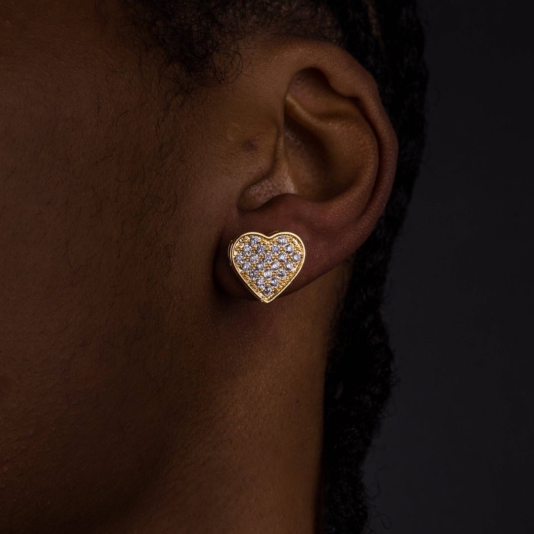 14mm Heart Shaped Earrings - ICECLIQUE JEWELRY