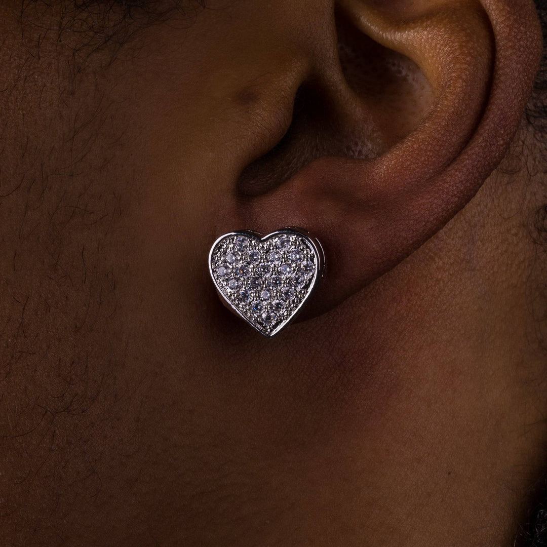 14mm Heart Shaped Earrings - ICECLIQUE JEWELRY