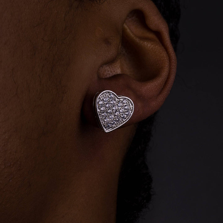 14mm Heart Shaped Earrings - ICECLIQUE JEWELRY