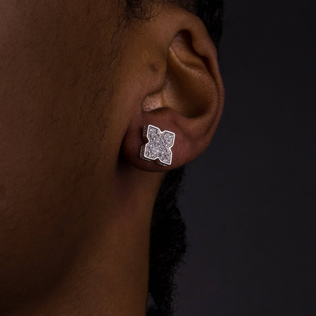 9mm Iced Flower Shape Earrings - ICECLIQUE JEWELRY