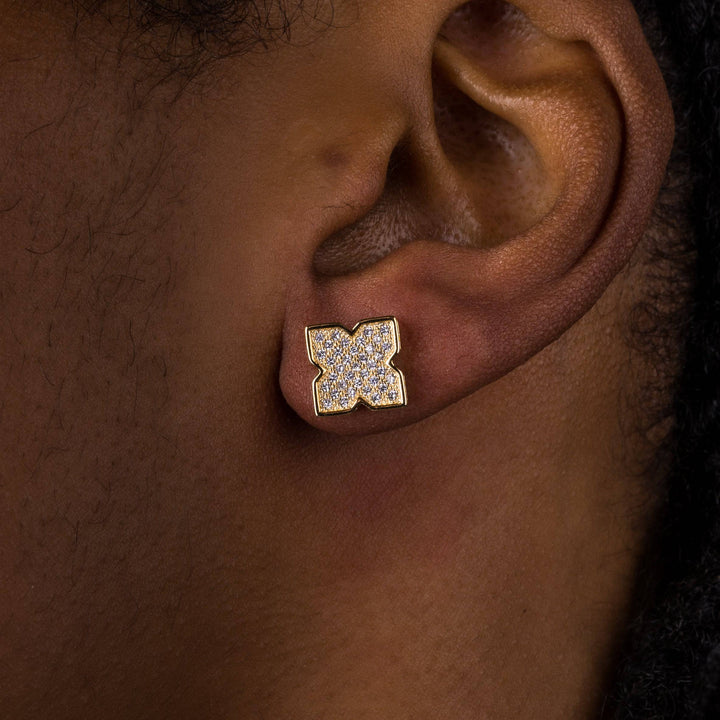 9mm Iced Flower Shape Earrings - ICECLIQUE JEWELRY