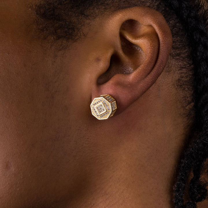 11mm Iced Screw Earrings - ICECLIQUE JEWELRY