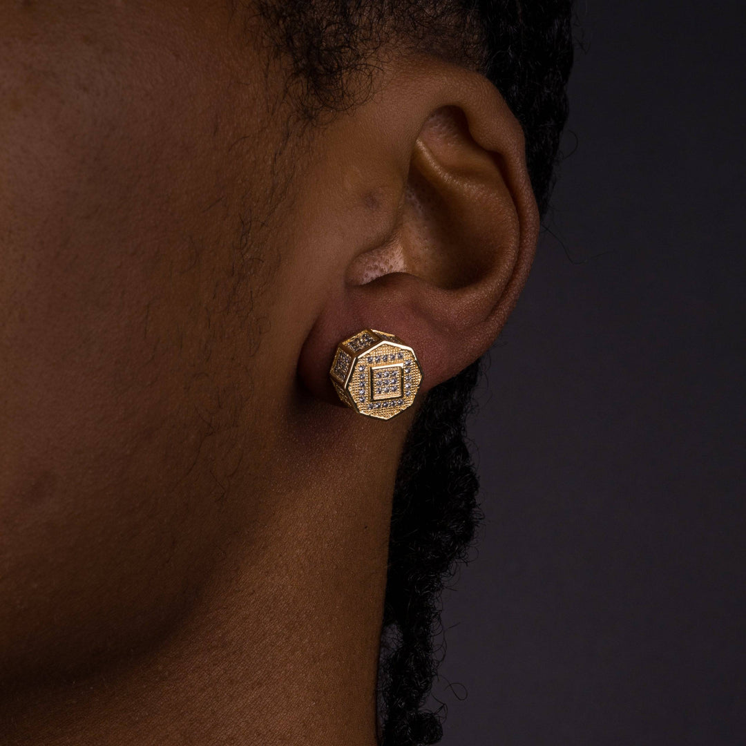 11mm Iced Screw Earrings - ICECLIQUE JEWELRY