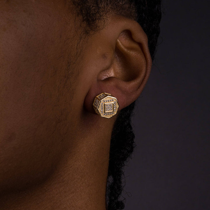 11mm Iced Screw Earrings - ICECLIQUE JEWELRY