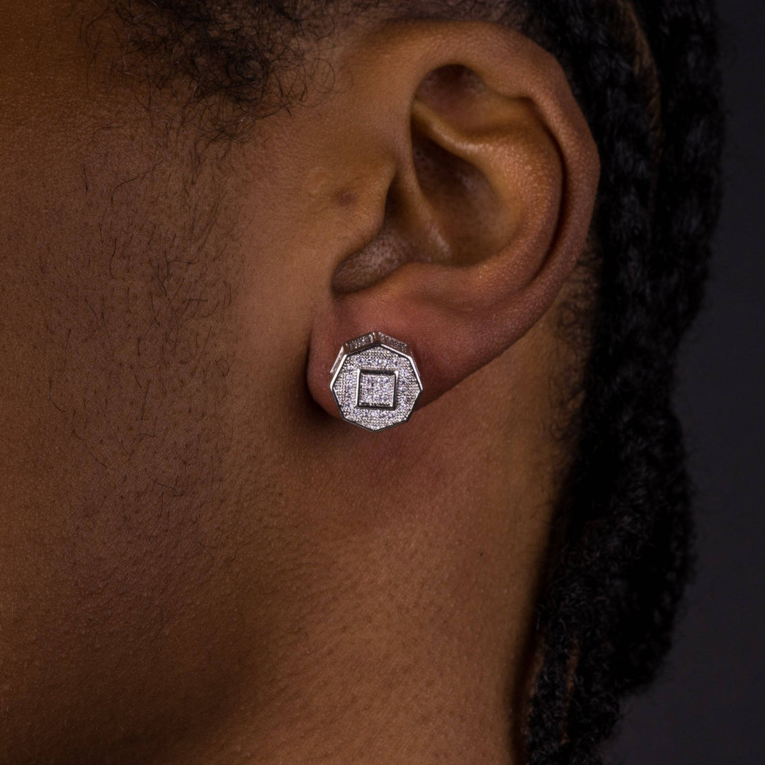11mm Iced Screw Earrings - ICECLIQUE JEWELRY