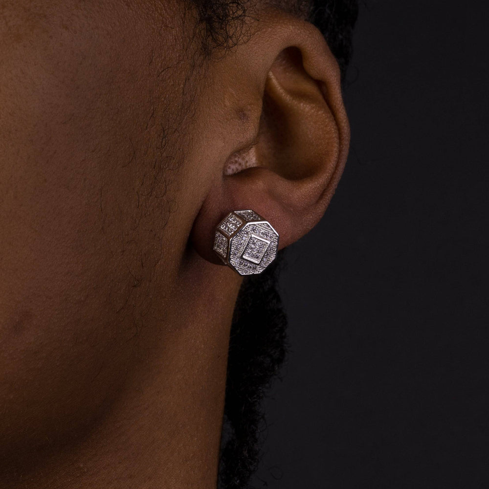 11mm Iced Screw Earrings - ICECLIQUE JEWELRY