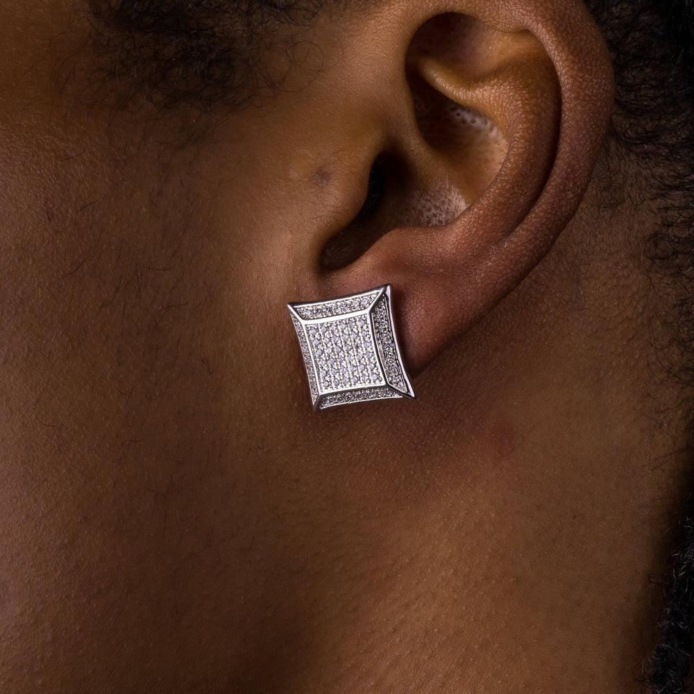 15mm Iced Square Earrings - ICECLIQUE JEWELRY