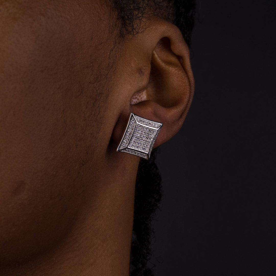 15mm Iced Square Earrings - ICECLIQUE JEWELRY