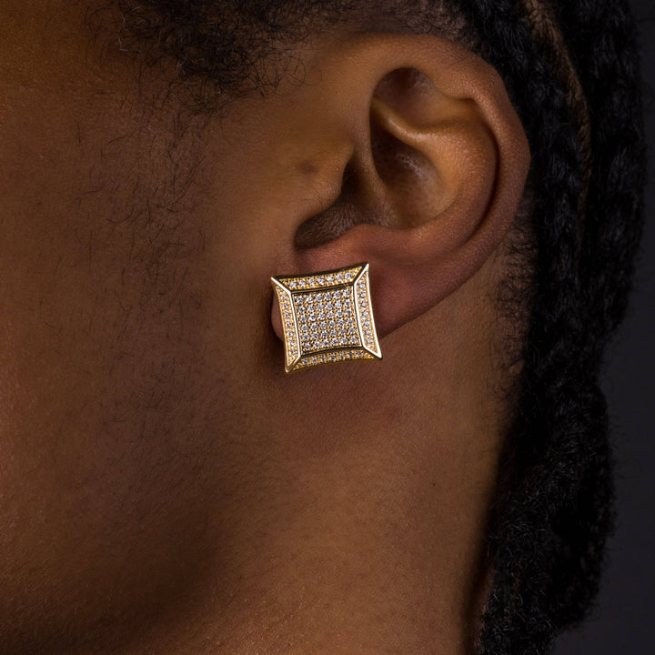 15mm Iced Square Earrings - ICECLIQUE JEWELRY