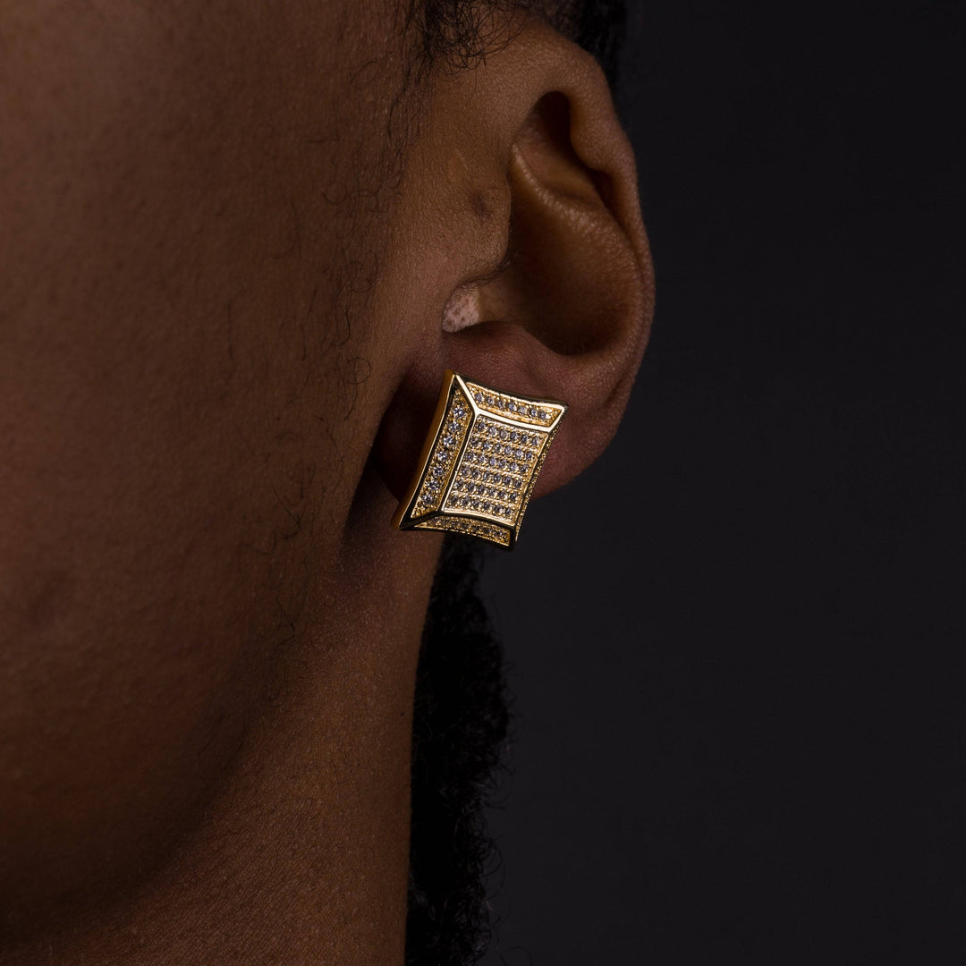 15mm Iced Square Earrings - ICECLIQUE JEWELRY