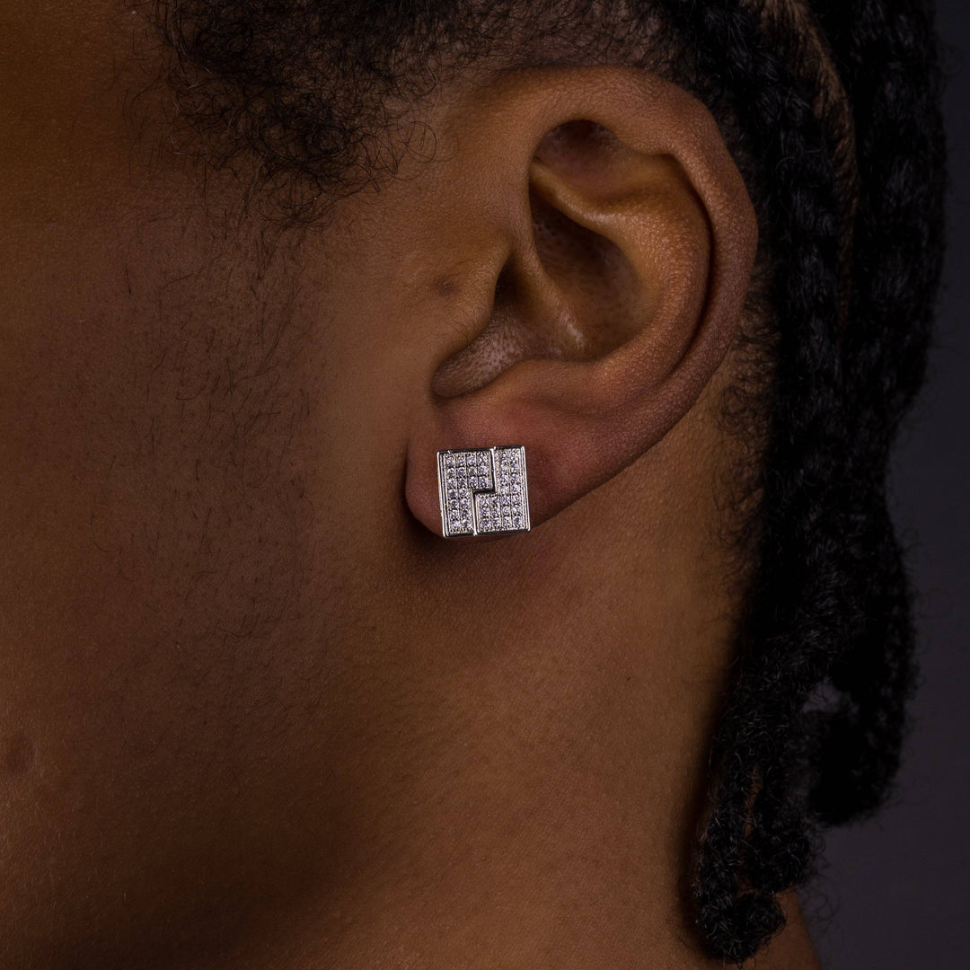 10mm Iced Gold Lining Earrings - ICECLIQUE JEWELRY