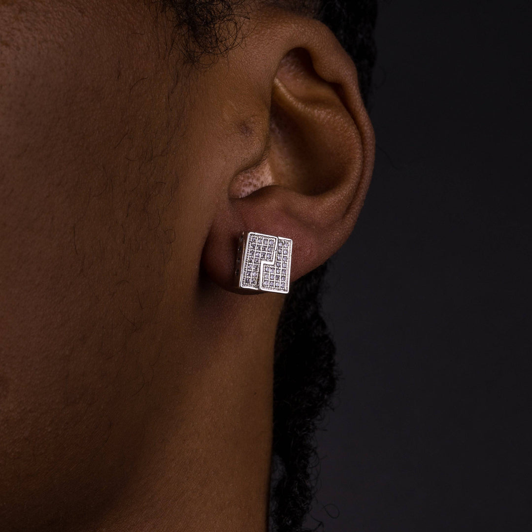 10mm Iced Gold Lining Earrings - ICECLIQUE JEWELRY