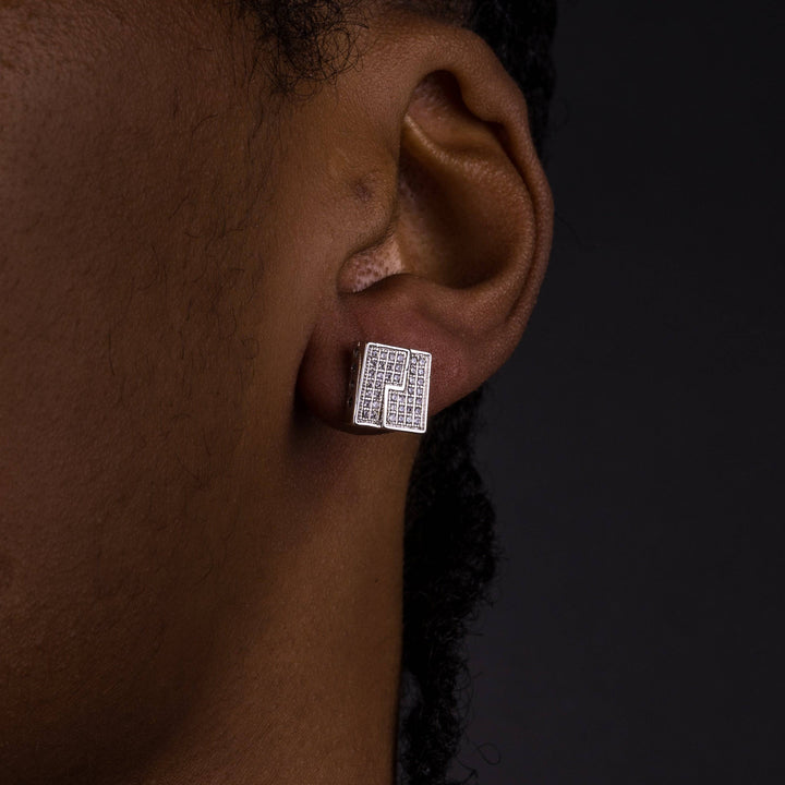 10mm Iced Gold Lining Earrings - ICECLIQUE JEWELRY
