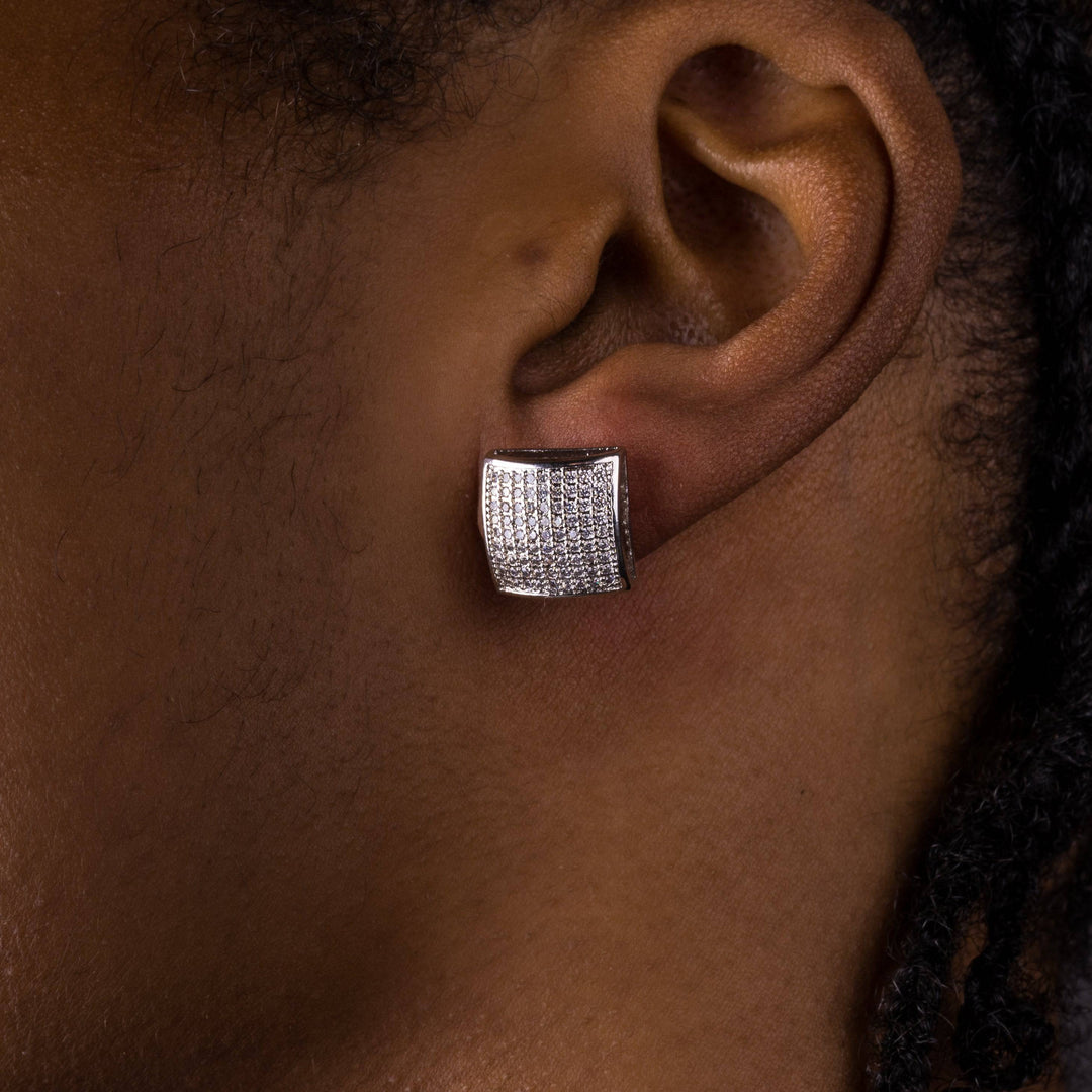 12mm Rounded Square Earrings - ICECLIQUE JEWELRY