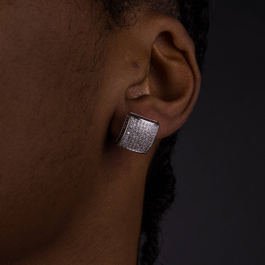 12mm Rounded Square Earrings - ICECLIQUE JEWELRY