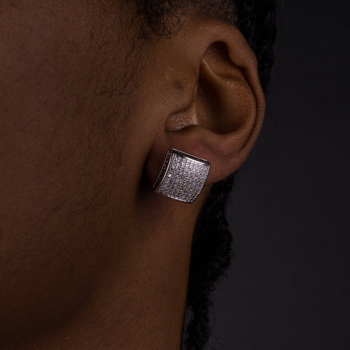 12mm Rounded Square Earrings - ICECLIQUE JEWELRY