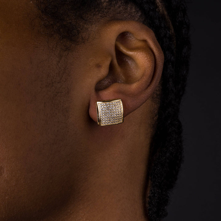 12mm Rounded Square Earrings - ICECLIQUE JEWELRY