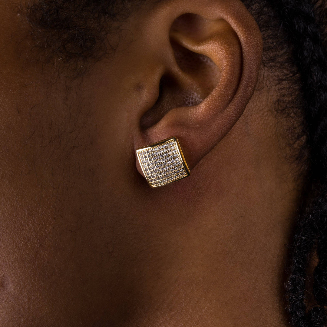 12mm Rounded Square Earrings - ICECLIQUE JEWELRY