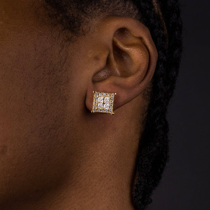 12mm Square Baguette Earrings - ICECLIQUE JEWELRY