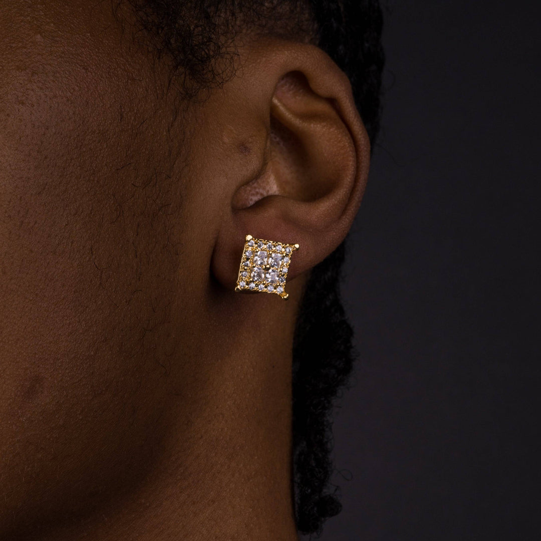 12mm Square Baguette Earrings - ICECLIQUE JEWELRY